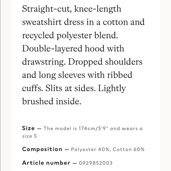 H&M hoodie midi black dress - Picture 5 of 5